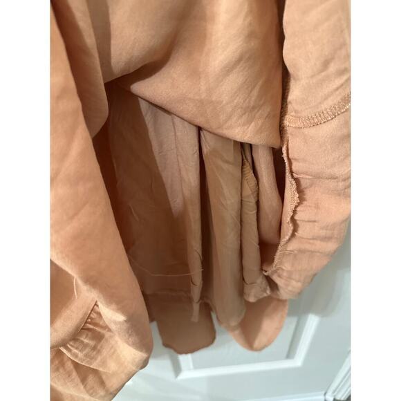 Mable Boah Boho Ruffle Sleeve Detail Button Back Reversible Midi Dress Salmon, S - Picture 7 of 10